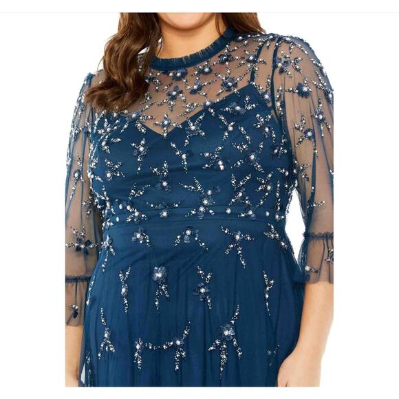 Mac Duggal Fabulouss Dress Sage Blue Plus Size 16 W NWT 9263 Mother of the Bride - Picture 4 of 16